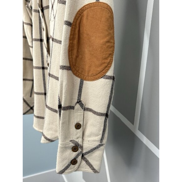 Faherty Daly Shirt Olivia Plaid Women’s Medium Flannel Tan Beige Button Up - Picture 5 of 16